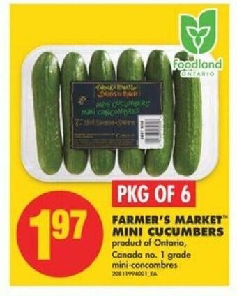 No Frills Farmer's market mini cucumbers offer