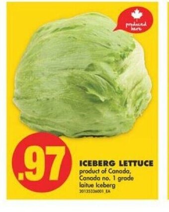 No Frills Iceberg lettuce offer