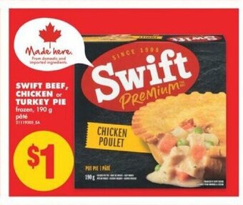 No Frills Swift beef, chicken turkey pie offer