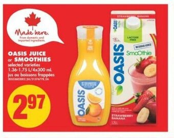 No Frills Oasis juice or smoothies offer