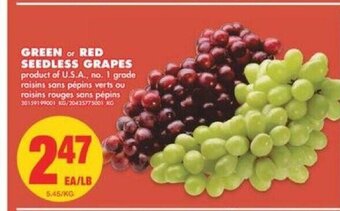 No Frills Green or red seedless grapes offer