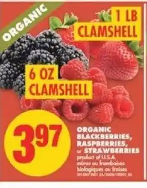 No Frills Organic blackberries, raspberries, or strawberries offer