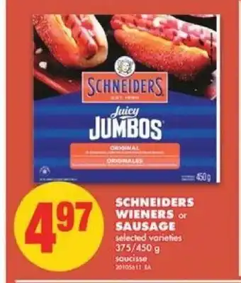No Frills Schneiders wieners sausage offer