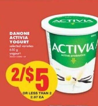 No Frills Danone activia yogurt offer