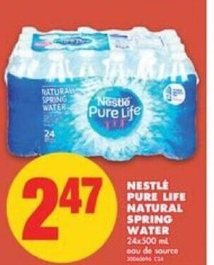 No Frills Nestlé pure life natural spring water offer
