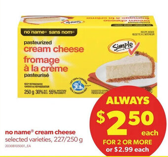 Real Canadian Superstore no name cream cheese offer