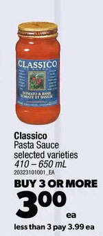 Real Canadian Superstore Classico pasta sauce offer