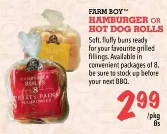 Farm Boy Hamburgers or Hot Dog Rolls offer
