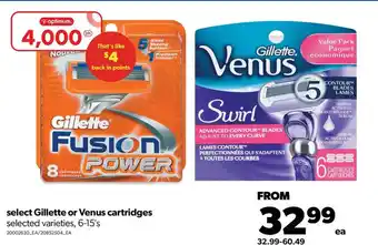 Real Canadian Superstore select Gillette or Venus cartridges 6-15's offer