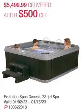 Costco Evolution spas genesis 28-jet spa offer