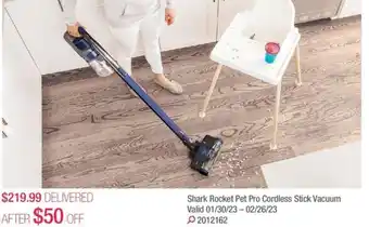 Costco Shark rocket pet pro cordless stick vacuum offer