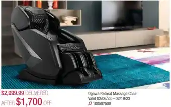 Costco Ogawa retreat massage chair offer