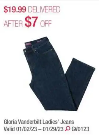 Costco Gloria vanderbilt ladies' jeans offer