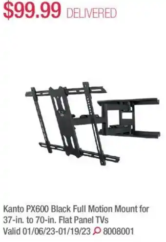 Costco Kanto PX600 black full motion mount 37-in. to 70-in. flat panel TV's offer