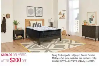 Costco Sealy posturepedic hollycourt queen eurotop mattress set offer