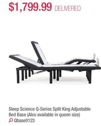 Costco Sleep science Q-series split king adjustable bed base offer