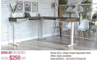 Costco Bestar viva L-shape height adjustable desk offer