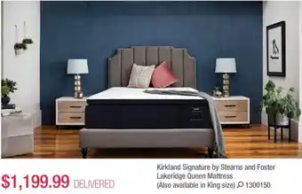 Costco Kirkland signature by stearns and foster lakeridge queen mattress offer