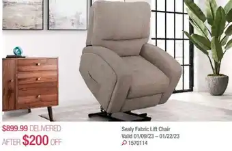 Costco Sealy fabric lift chair offer