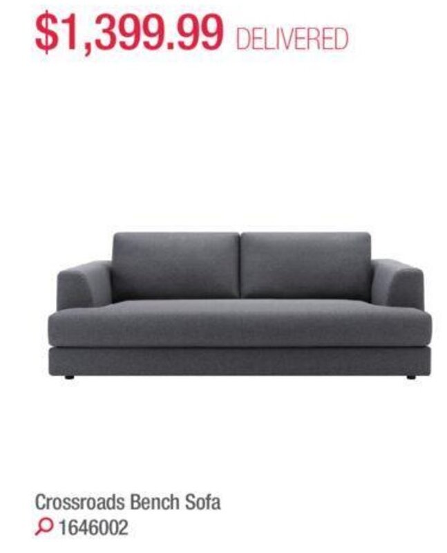 Crossroads bench sofa offer at Costco
