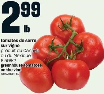 Provigo Greenhouse Tomatoes on the Vine offer
