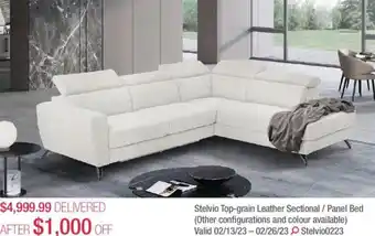 Costco Stelvio top-grain leather sectional/panel bed offer