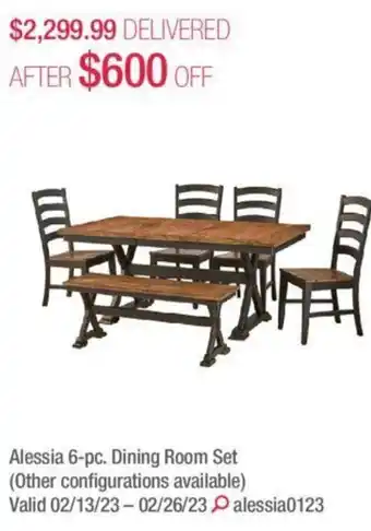 Costco Alessia 6-pc Dining room set offer