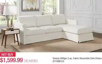 Costco Tommy Hilfiger 2-pc fabric reversible sofa chaise offer