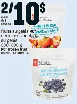 Provigo PC Frozen Fruit 300-600 g offer
