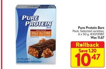 Walmart Pure protein bars offer