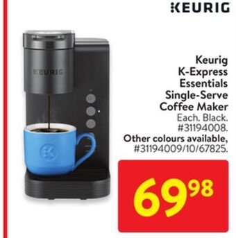 Walmart Keurig k-express essentials single-serve coffee maker offer