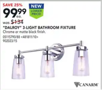 Lowe's Canarm "dalroy" 3-light bathroom fixture offer