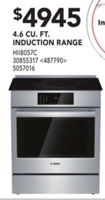Lowe's Bosch 4.6 cu. ft. induction range offer
