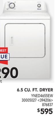 Lowe's Amana 6.5 cu. ft. dryer offer