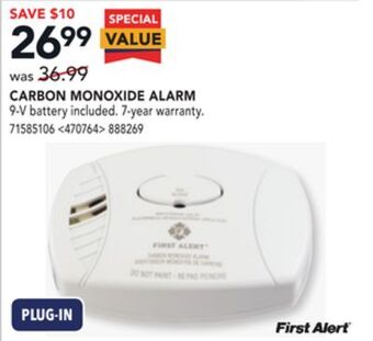 Lowe's First alert carbon monoxide alarm offer