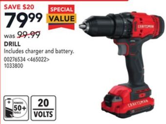 Lowe's Craftsman drill offer