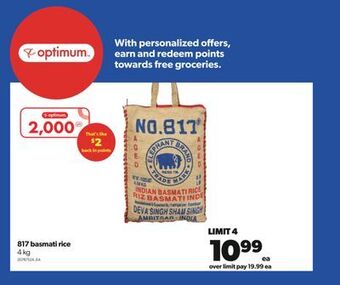 Real Canadian Superstore 817 basmati rice, 4 kg offer