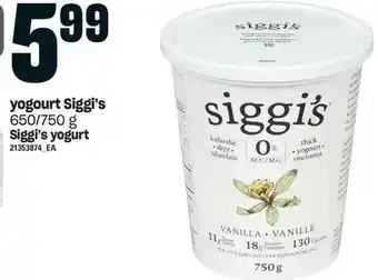 Provigo Siggi's Yogurt 650/750 g offer