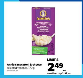 Real Canadian Superstore Annie's macaroni & cheese, 170 g offer