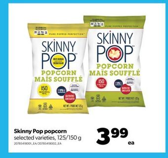 Real Canadian Superstore Skinny pop popcorn, 125/150 g offer