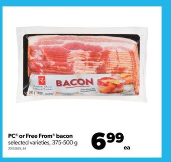 Real Canadian Superstore Pc® or free from® bacon, 375-500 g offer