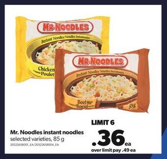 Real Canadian Superstore Mr. noodles instant noodles, 85 g offer