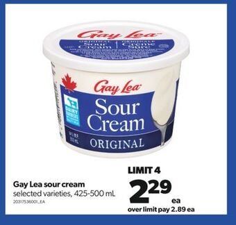 Real Canadian Superstore Gay lea sour cream, 425-500 ml offer