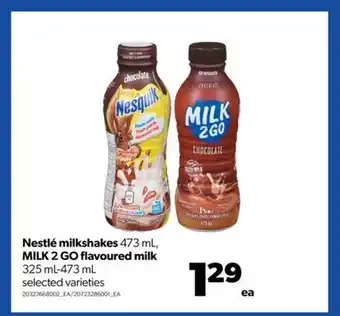 Real Canadian Superstore Nestlé milkshakes, 473 ml, milk 2 go flavoured milk, 325 ml-473 ml offer