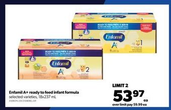 Real Canadian Superstore Enfamil a+ ready to feed infant formula, 18x237 ml offer