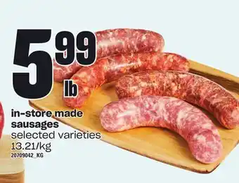 Loblaws In-store made sausages offer