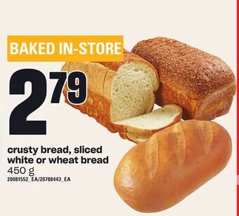 Loblaws Crusty bread, sliced white or wheat bread, 450 g offer