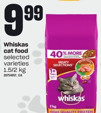 Loblaws Whiskas cat food, 1.5/2 kg offer