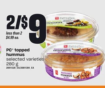 Loblaws Pc® topped hummus, 280 g offer