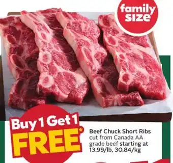 Sobeys Beef chuck short ribs offer